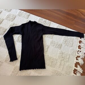 NWT Love Bonito Black Ribbed Knit High neck Fitted Top Size Small